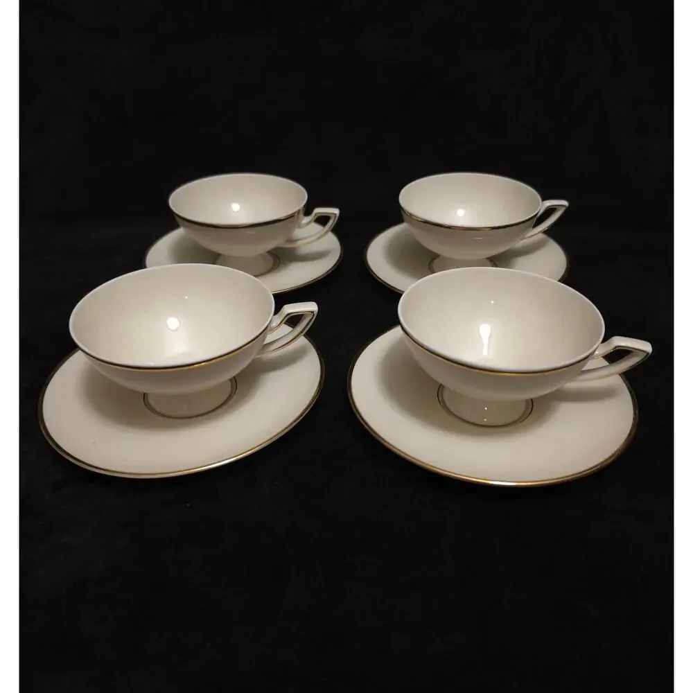 Vintage Johann Haviland Bavaria Germany Fine China Tea Set Cream Gold Trim